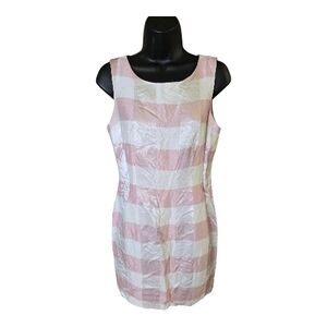 Elegant Pink and White Striped Mini Dress